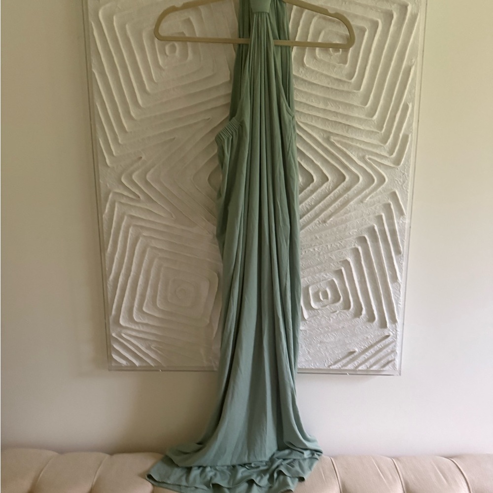 Chic Asymmetrical Green Dress | Moda Operandi LONG SAILOR BAMBOO DRESS - Picture 5 of 6